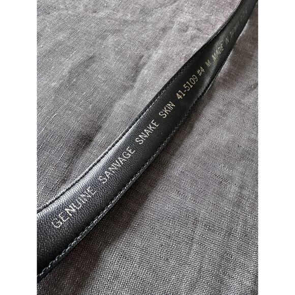 Vintage Kathy young Belt signed solid brass Buckle abstract art Red Snake Skin M - Picture 9 of 16